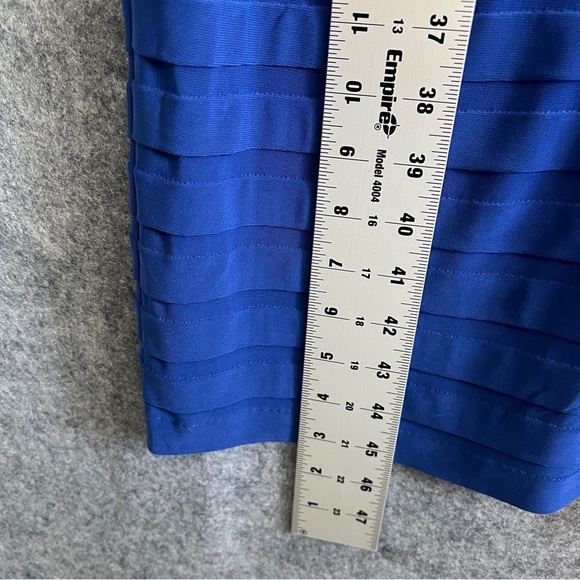 ADRIANNA PAPELL WOMAN Shutter Pleat Jersey Dress Electric Blue Size 16W - Picture 10 of 11
